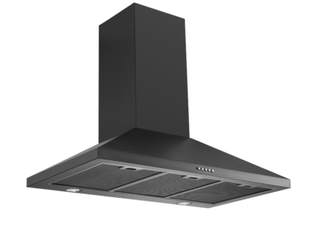 Schweigen Black Wallmount Rangehood 900mm (Non-Silent) - TRI-900B (SECOND)