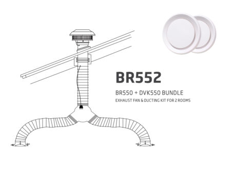 Silent Exhaust Fan Bundle for 2 Rooms - BR552 (BOX-DAMAGED) - Image 2