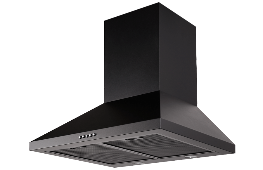 Schweigen Black Wallmount Rangehood 600mm (Non-Silent) - TRI-600B (SECOND)